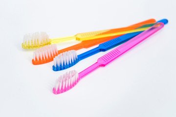 Set of colorful toothbrushes