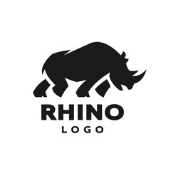 African rhino silhouette. Logo, symbol. Vector illustration.