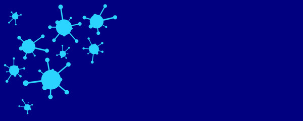 Abstract bacilli on a blue background using as header, vector illustration