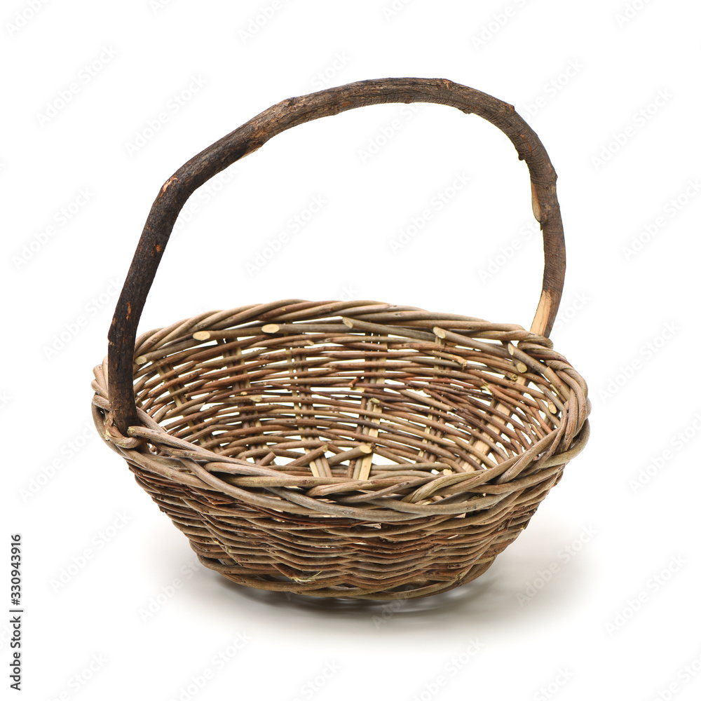 Wall mural empty basket on white background 