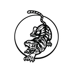 Tiger Mascot Vector Logo . 