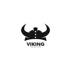 Obraz premium Viking helmet logo vector icon template