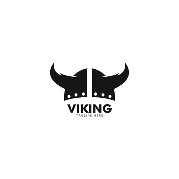 Viking helmet logo vector icon template