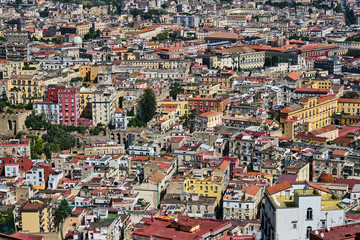 Fototapeta na wymiar Detailed view of the old town of Naples in Italy
