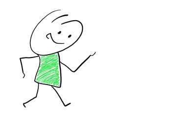 Strichmännchen beim spazieren