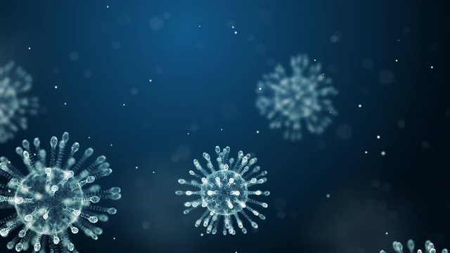 Footage of Covid-19 Virus cell in visualize motion graphic