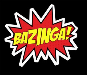 Bazinga The big bang theory sticker comics sheldon cooper text funny теория большого взрыва базинга стикер комикс стиль шелдон купер текст 