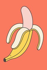 Pink banana illustration