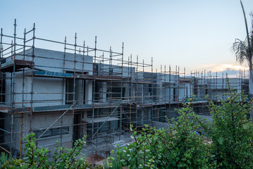 Fototapeta na wymiar View of scaffolding on construction site