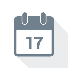 simple calendar icon 17 on white background vector illustration EPS10