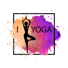 Obraz na płótnie Canvas Yoga studio logo, used modern hand drawn figure element. Vector