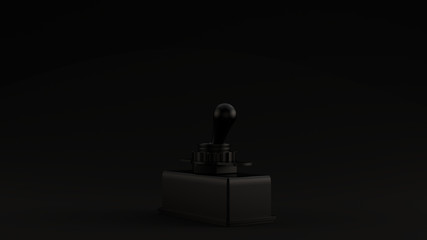 Black Button Switch Black Background 3d illustration 3d render	