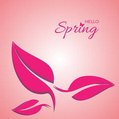 Spring design background. Card for spring season with frame and leaves. Vector illustration for cover or poster