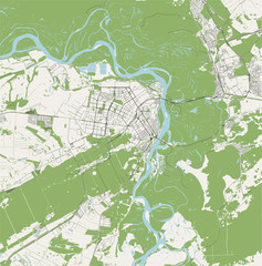 map of the city of Barnaul, Russia