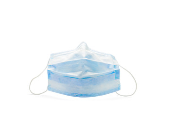 Doctor surgery mask protection Coronavirus and pollution isolated on white background.