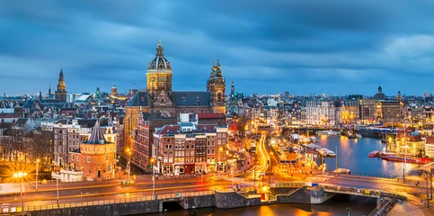 Rolgordijnen Amsterdam, Netherlands Old Centre District © SeanPavonePhoto