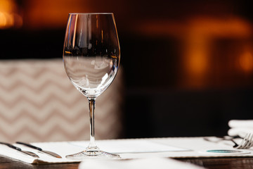 Empty glasses in luxury restaurant