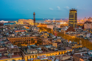 Barcelona from Santa Maria del Pi church, Spain