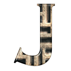 3D render of composite material alphabet letter