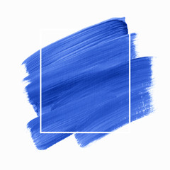 Blue brush stroke paint acrylic background vector. Perfect abstract design for logo, flyer and sale banner. 