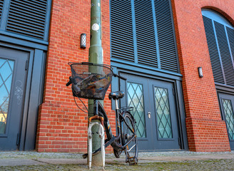 Bicycle scrap on the lantern
