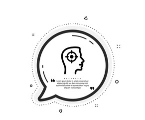 Head hunting icon. Quote speech bubble. Business target or Employment sign. Quotation marks. Classic recruitment icon. Vector