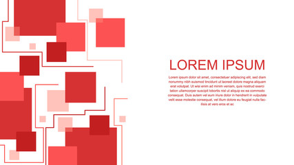 Fototapeta premium Geometric abstract line shapes red vector background