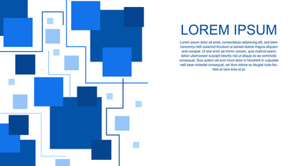 Geometric abstract line shapes square blue vector background