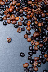 coffee beans on a black background