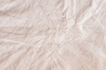 Fototapeta na wymiar Light crumbled linen fabric texture