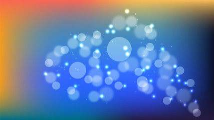 Bokeh blur abstract shapes circles violet orange blue in gradient vector background .