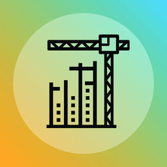 construction icon on gradient background
