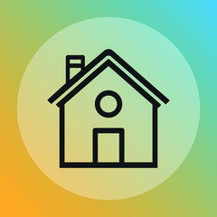 house with door icon on gradient background