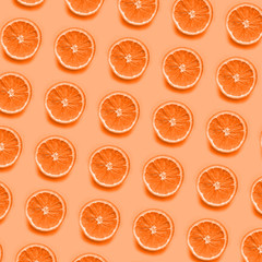 Food pattern. Oranges slices.