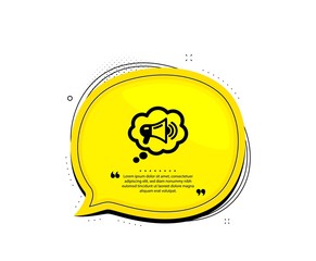 Megaphone icon. Quote speech bubble. Advertisement device symbol. Brand ambassador speech bubble sign. Quotation marks. Classic megaphone icon. Vector
