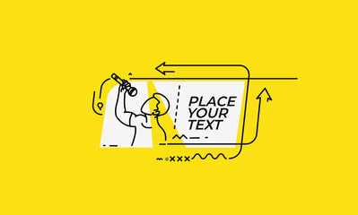 Flat rock star or hiphop rapper artist banner, scroll,  sticker, badge, price tag, poster.