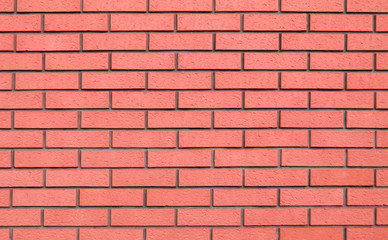 Reliable, Strong Brick Wall. Protective Structure. Coral Brick Wall Texture.