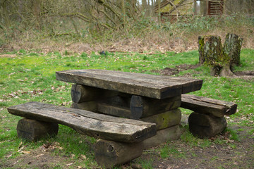 old wooden bench in the park