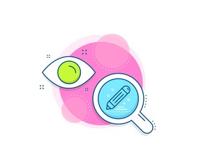 Pencil sign. Research complex icon. Brand contract line icon. Edit social marketing report symbol. Analytics or analysis banner. Brand contract sign. Vector