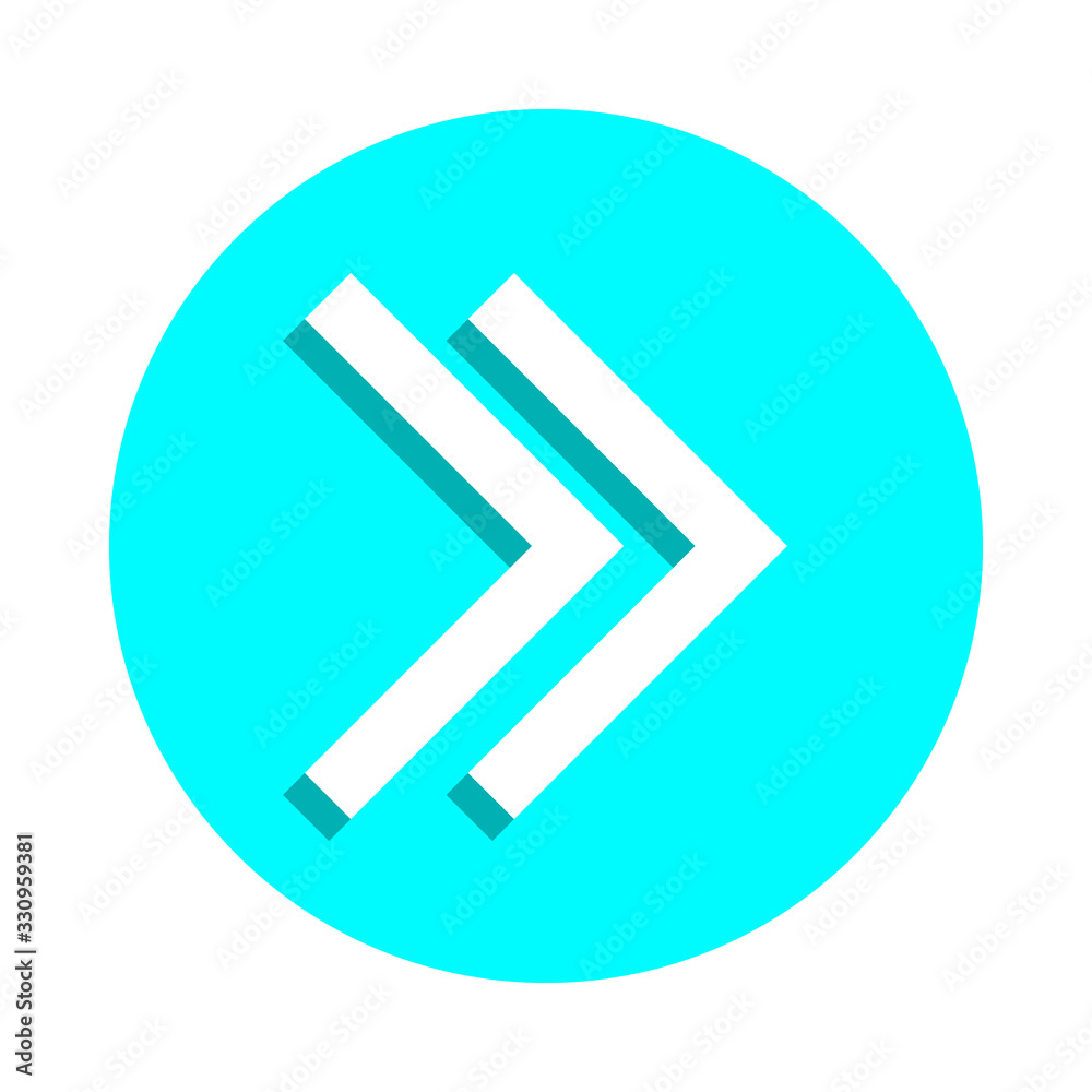 Poster double arrow badge icon. simple glyph, flat vector of web icons for ui and ux, website or mobile app