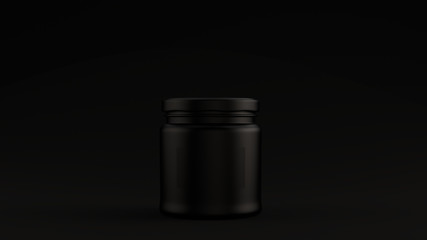  Black Honey Pot Black Background 3d illustration 3d render