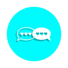 Bubbles conversation of lovers badge icon. Simple glyph, flat vector of web icons for ui and ux, website or mobile application