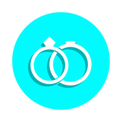 Wedding rings badge icon. Simple glyph, flat vector of web icons for ui and ux, website or mobile application