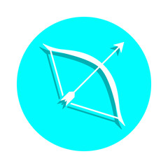 Bow and arrow badge icon. Simple glyph, flat vector of web icons for ui and ux, website or mobile application
