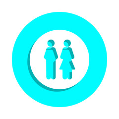 Man and woman in a circle badge icon. Simple glyph, flat vector of web icons for ui and ux, website or mobile application
