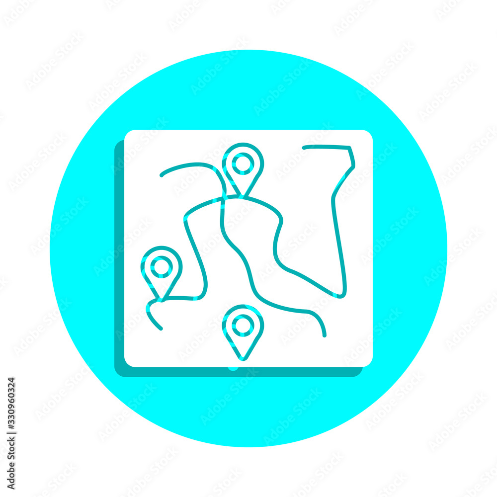 Poster card with pin badge icon. simple glyph, flat vector of web icons for ui and ux, website or mobile ap