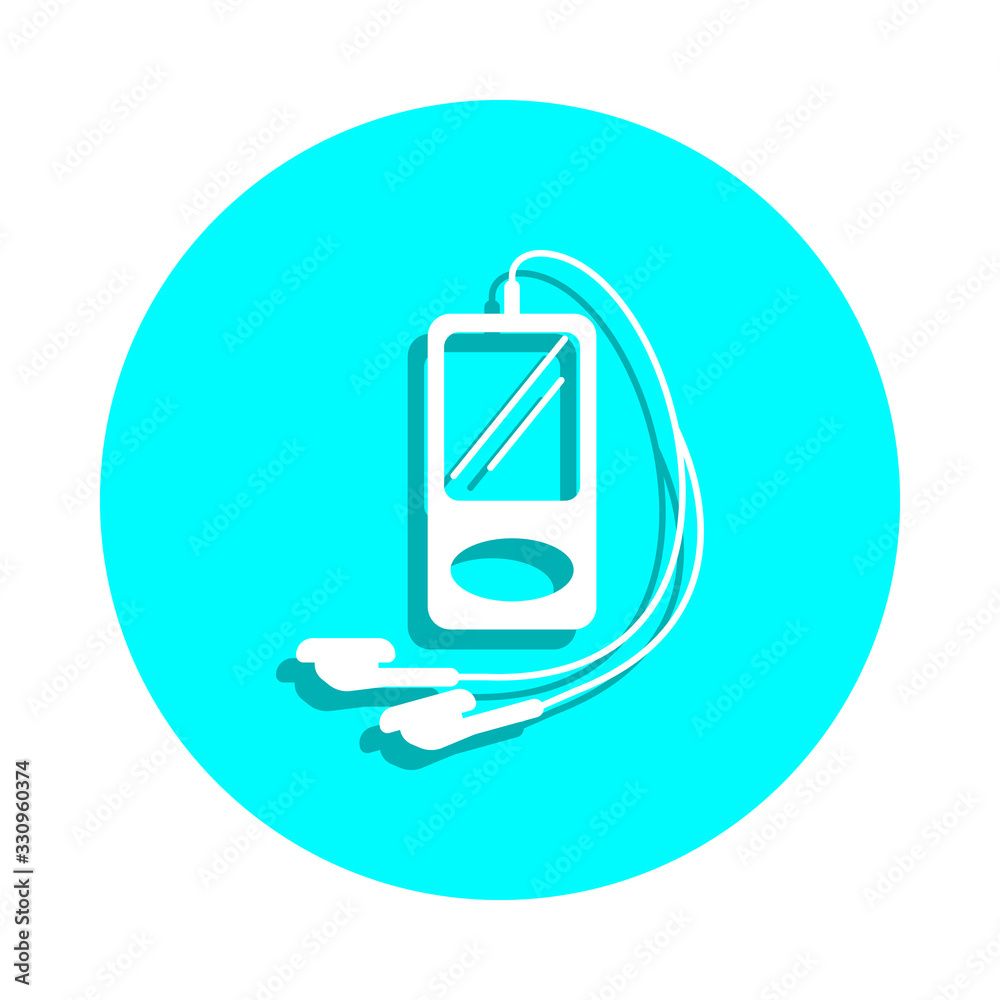 Poster music player badge icon. simple glyph, flat vector of web icons for ui and ux, website or mobile app