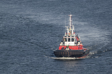 Fototapeta premium FIREBOAT - Ship security and fire protection