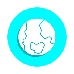 Earth badge icon. Simple glyph, flat vector of web icons for ui and ux, website or mobile application