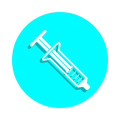 Syringe badge icon. Simple glyph, flat vector of web icons for ui and ux, website or mobile application